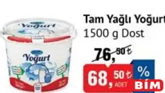 DOST TAM YAĞLI YOĞURT 1500 G fiyat ve kampanya bilgisi